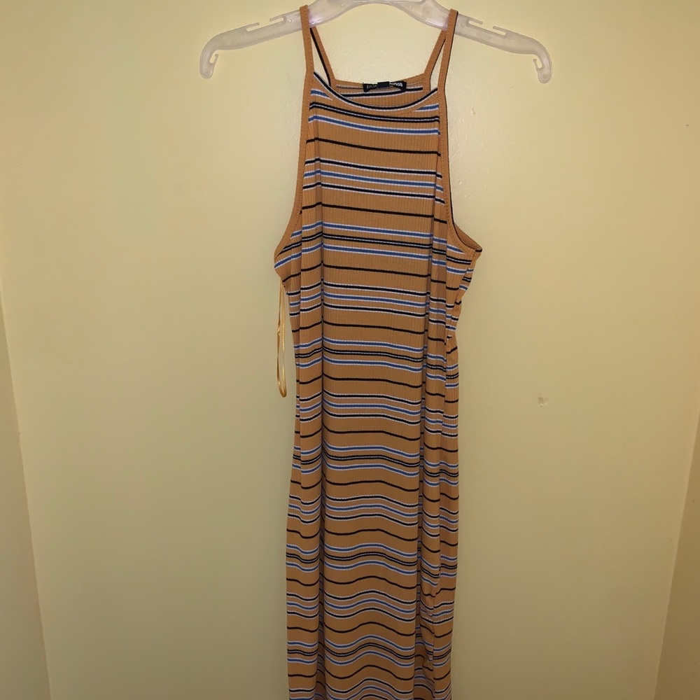 FASHION NOVA Long Yellow with Stripes Dress